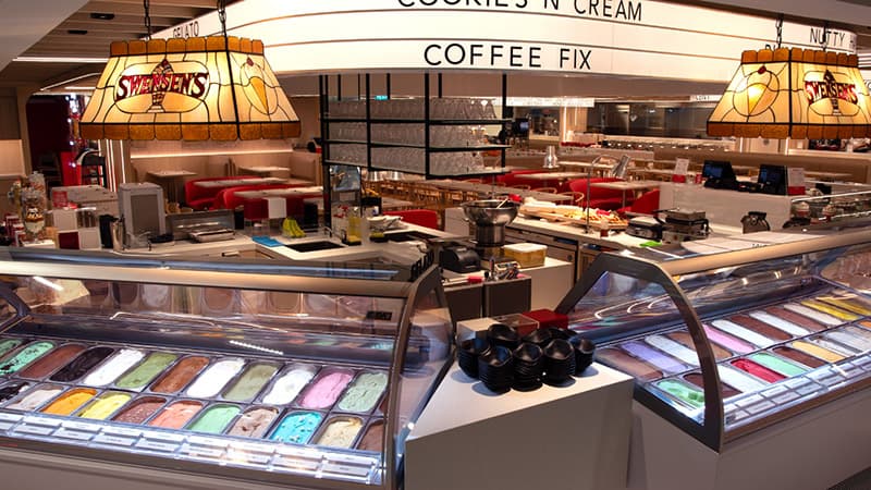 Ice cream selection at Swensen’s Unlimited Terminal 2